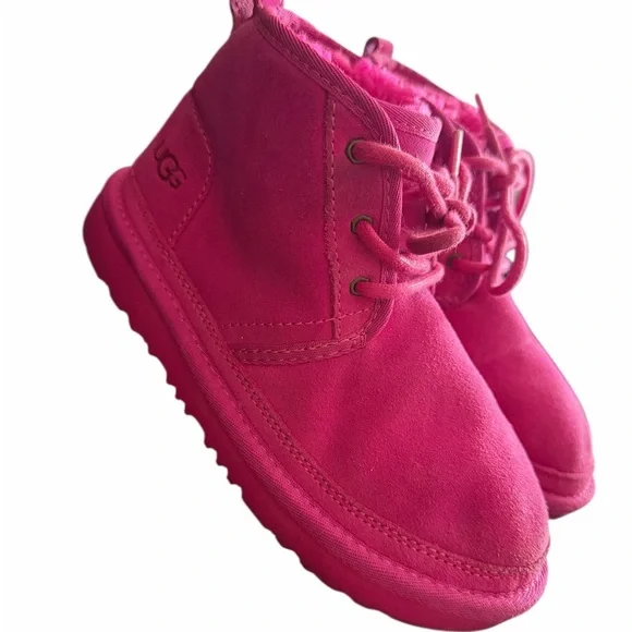 UGG Vibrant Pink Kids Lace-Up Boots - Picture 2 of 7